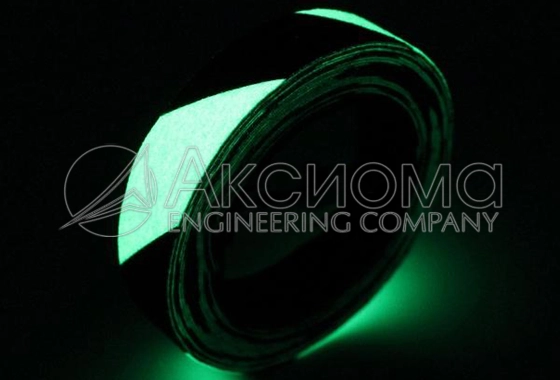 Фотолюминесцентная противоскользящая лента с чередующимися полосами ЗЕБРА, 25 мм.