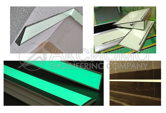 Профиль для вклейки фотолюминесцентной ленты Glo Brite настенный установочный, алюминиевый.