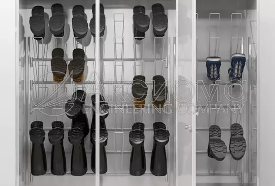 Сушильный шкаф для обуви СКС-3: промышленная камера для сушки, металлическая конструкция.